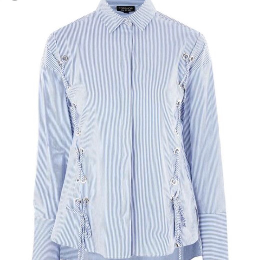 Top Shop Side Lace Up Shirt US4 NWT
